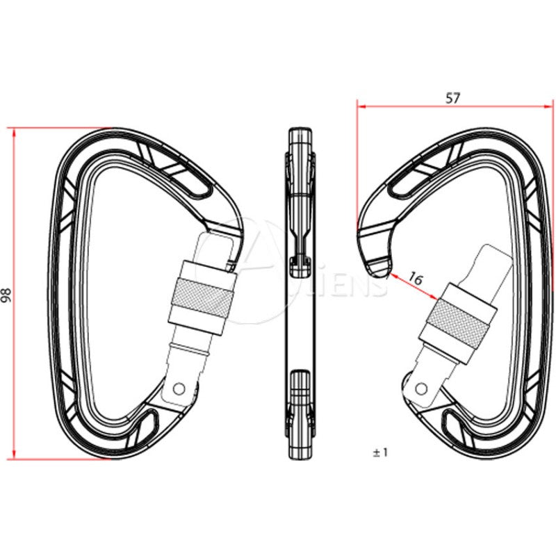 Klassik Alu Karabiner D Klein