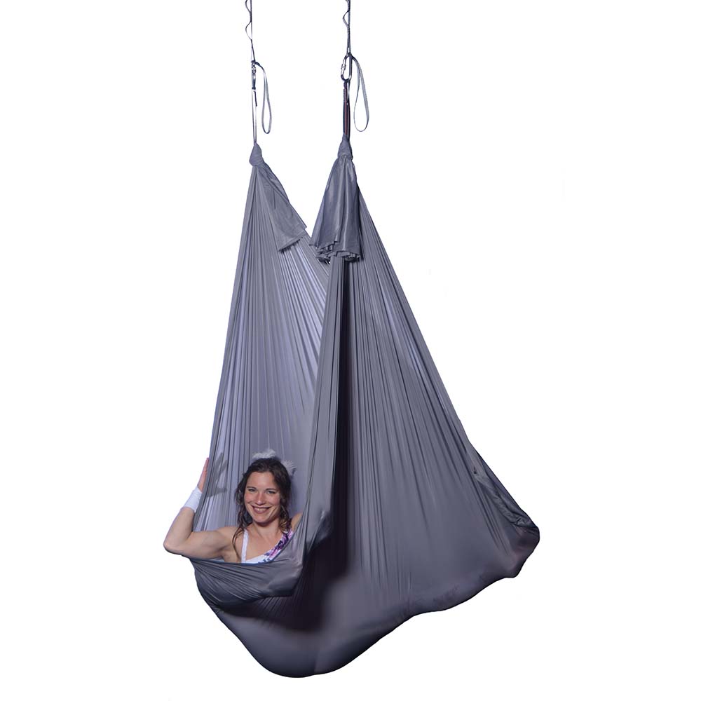 yoga hängematte aufhängen Aerial Yoga Tuch Anthrazit– Luftyoga Shop